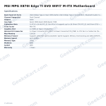 MSI MPG X870I Edge TI EVO WIFI7 M-ITX Motherboard