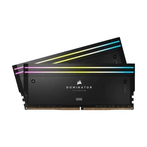 Corsair Dominator Titanium RGB 96Gb (2x48Gb) DDR5 6400Mhz CL32 Desktop RAM - Black