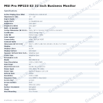 MSI Pro MP223 E2 22 Inch Business Monitor