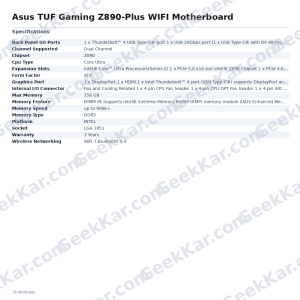 Asus TUF Gaming Z890-Plus WIFI Motherboard