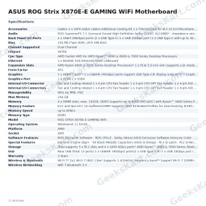 ASUS ROG Strix X870E-E GAMING WiFi Motherboard