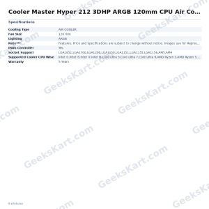 Cooler Master Hyper 212 3DHP ARGB 120mm CPU Air Cooler
