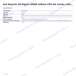 Ant Esports V6 Digital ARGB 120mm CPU Air Cooler with Temperature Display