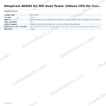 DeepCool AK620 G2 WH Dual Tower 120mm CPU Air Cooler