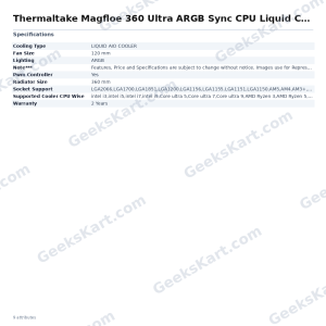 Thermaltake Magfloe 360 Ultra ARGB Sync CPU Liquid Cooler