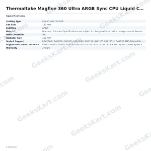 Thermaltake Magfloe 360 Ultra ARGB Sync CPU Liquid Cooler