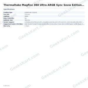 Thermaltake Magfloe 360 Ultra ARGB Sync Snow Edition CPU Liquid Cooler