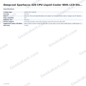 Deepcool Spartacus 420 CPU Liquid Cooler With LCD Display