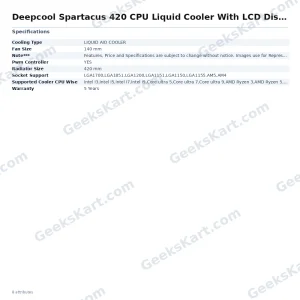 Deepcool Spartacus 420 CPU Liquid Cooler With LCD Display