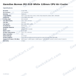 Gamdias Boreas M2-51D White 120mm CPU Air Cooler