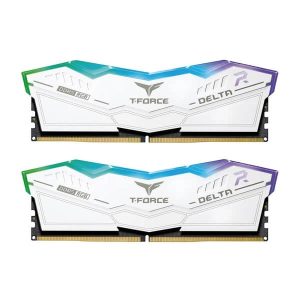 TeamGroup T-Force Delta RGB 64GB (32GBx2) DDR5 6000MHz CL38 Desktop RAM (White)
