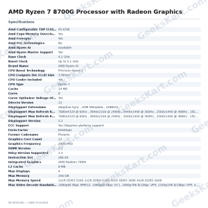 AMD Ryzen 7 8700G Processor with Radeon Graphics