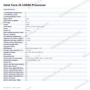 Intel Core i5-14500 Processor