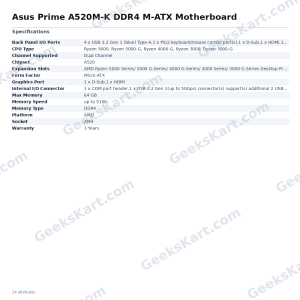 Asus Prime A520M-K DDR4 M-ATX Motherboard