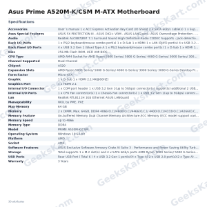 Asus Prime A520M-K/CSM M-ATX Motherboard