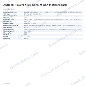 ASRock H610M-X D5 Gen5 M-ATX Motherboard