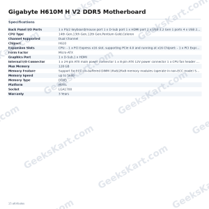 Gigabyte H610M H V2 DDR5 Motherboard