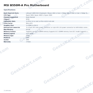 MSI B550M-A Pro Motherboard