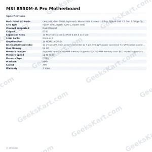 MSI B550M-A Pro Motherboard