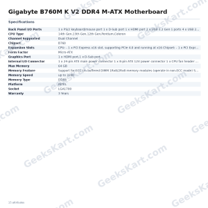 Gigabyte B760M K V2 DDR4 M-ATX Motherboard