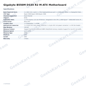 Gigabyte B550M DS3H R2 M-ATX Motherboard