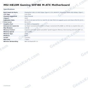 MSI H810M Gaming WIFI6E M-ATX Motherboard