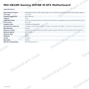 MSI H810M Gaming WIFI6E M-ATX Motherboard