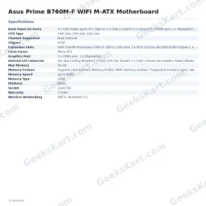 Asus Prime B760M-F WIFI M-ATX Motherboard