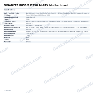 GIGABYTE B850M DS3H M-ATX Motherboard