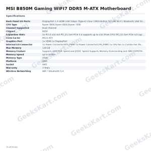 MSI B850M Gaming WIFI7 DDR5 M-ATX Motherboard