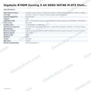 Gigabyte B760M Gaming X AX DDR4 WiFi6E M-ATX Motherboard