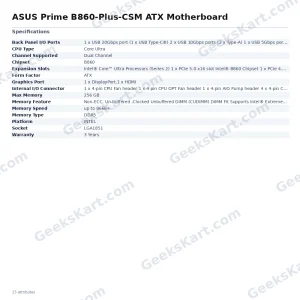 ASUS Prime B860-Plus-CSM ATX Motherboard