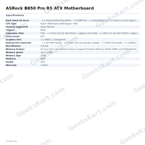 ASRock B650 Pro RS ATX Motherboard