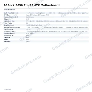 ASRock B650 Pro RS ATX Motherboard