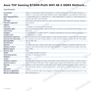 Asus TUF Gaming B760M-PLUS WIFI 6E II DDR5 Motherboard