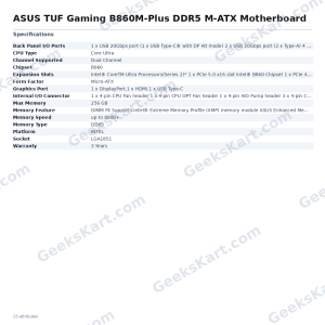 ASUS TUF Gaming B860M-Plus DDR5 M-ATX Motherboard