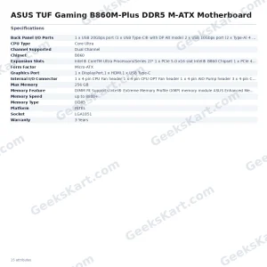ASUS TUF Gaming B860M-Plus DDR5 M-ATX Motherboard