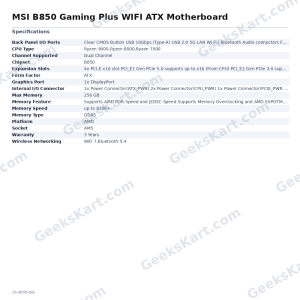 MSI B850 Gaming Plus WIFI ATX Motherboard