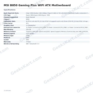MSI B850 Gaming Plus WIFI ATX Motherboard