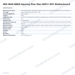 MSI MAG B850 Gaming Plus Max WiFi7 ATX Motherboard