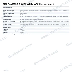 MSI Pro Z890-S WIFI White ATX Motherboard