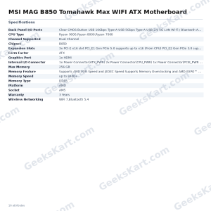 MSI MAG B850 Tomahawk Max WIFI ATX Motherboard