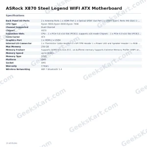 ASRock X870 Steel Legend WIFI ATX Motherboard