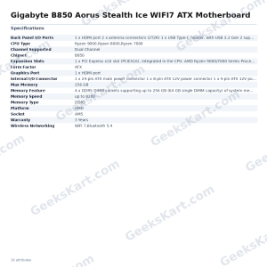 Gigabyte B850 Aorus Stealth Ice WIFI7 ATX Motherboard