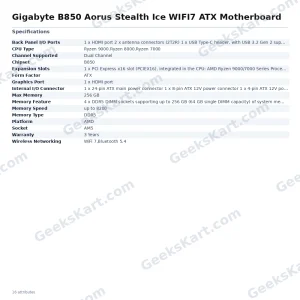 Gigabyte B850 Aorus Stealth Ice WIFI7 ATX Motherboard