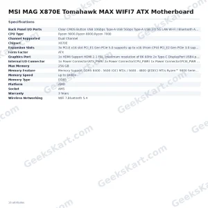 MSI MAG X870E Tomahawk MAX WIFI7 ATX Motherboard