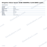 Kingston Value Series 32GB 5600MHz CL46 DDR5 Laptop Ram