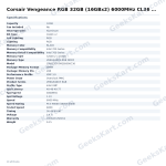 Corsair Vengeance RGB 32GB (16GBx2) 6000MHz CL36 DDR5 RAM