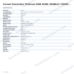 Corsair Dominator Platinum RGB 32GB (16GBx2) 7200MHz CL34 DDR5 RAM