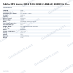 Adata XPG Lancer RGB ROG 32GB (16GBx2) 6600MHz CL32 DDR5 RAM